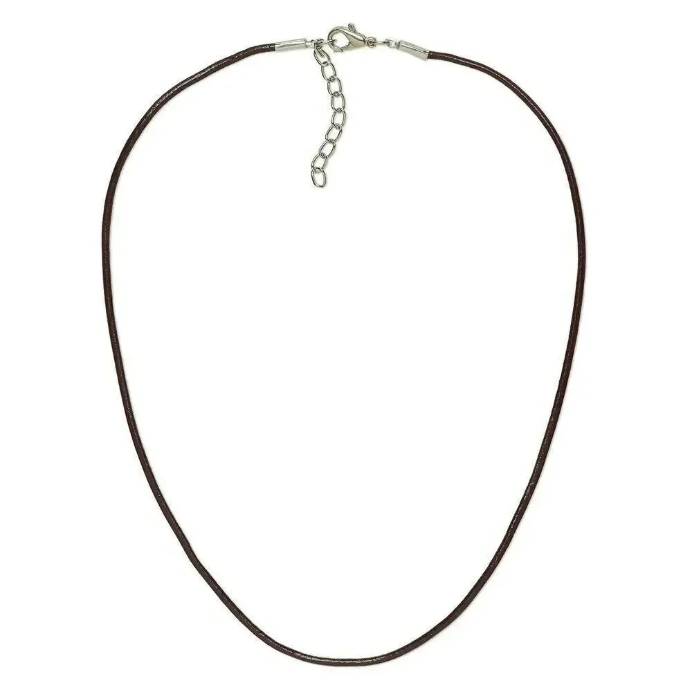 Brown 16" Greek Rolled Genuine Leather Cord Necklace